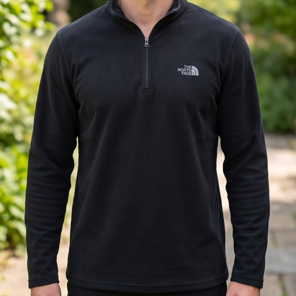 The North Face TKA 100 Glacier Quarter Zip Fleece Pullover Mens Black XL